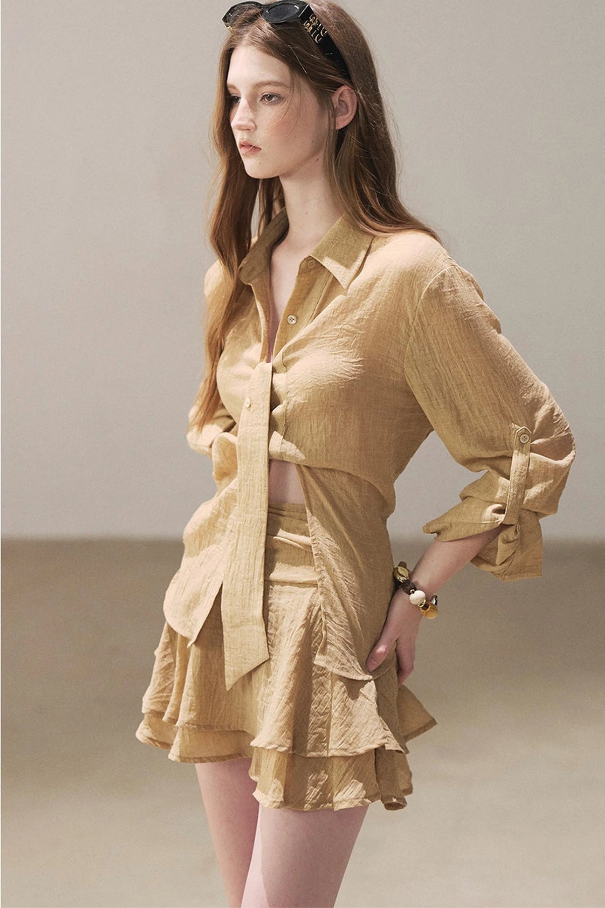 Casual Shirt And Skirt Set-Up