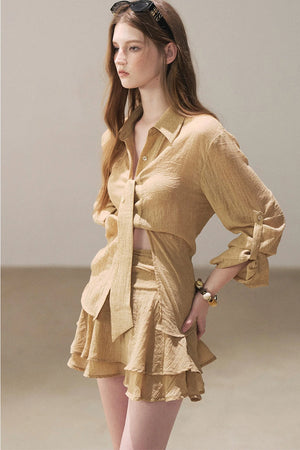 Casual Shirt And Skirt Set-Up