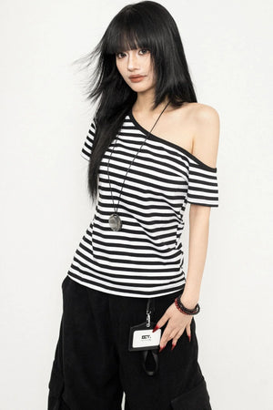 Casual Stripe Short T-Shirt