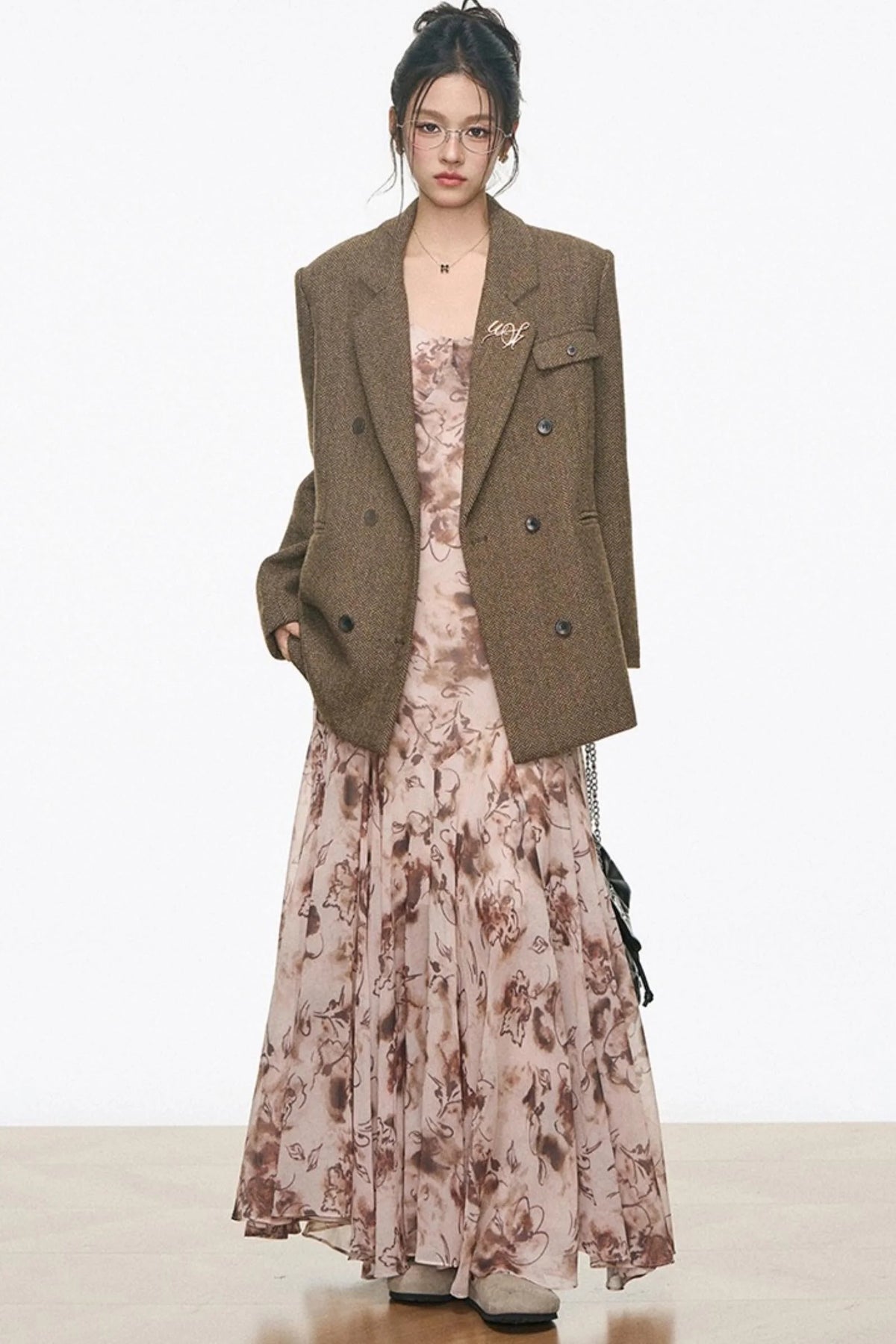 Casual Woolen Blazer Dress Set-Up