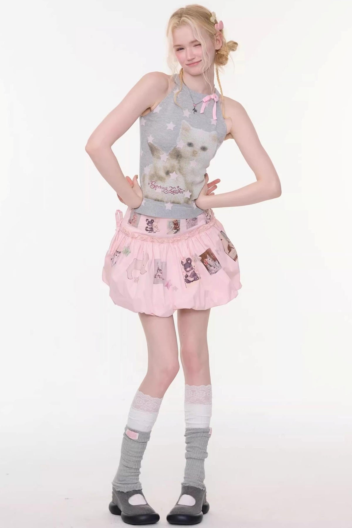 Cat and Rabbit Knitted Vest