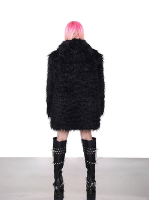 Cat Ear Demon Hooded Punk Fur Jacket