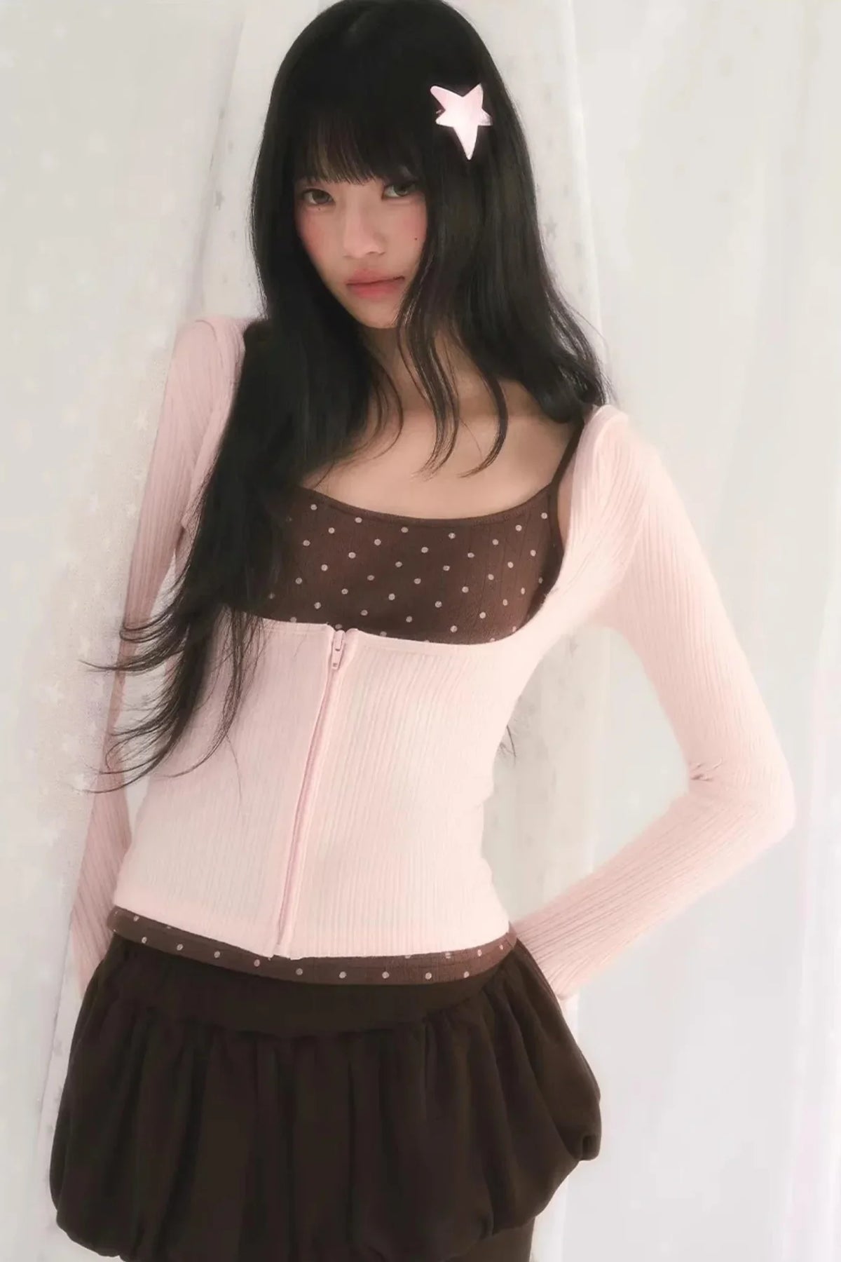 Cat Ear Hooded Cardigan Set-Up