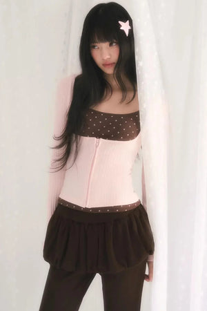 Cat Ear Hooded Cardigan Set-Up
