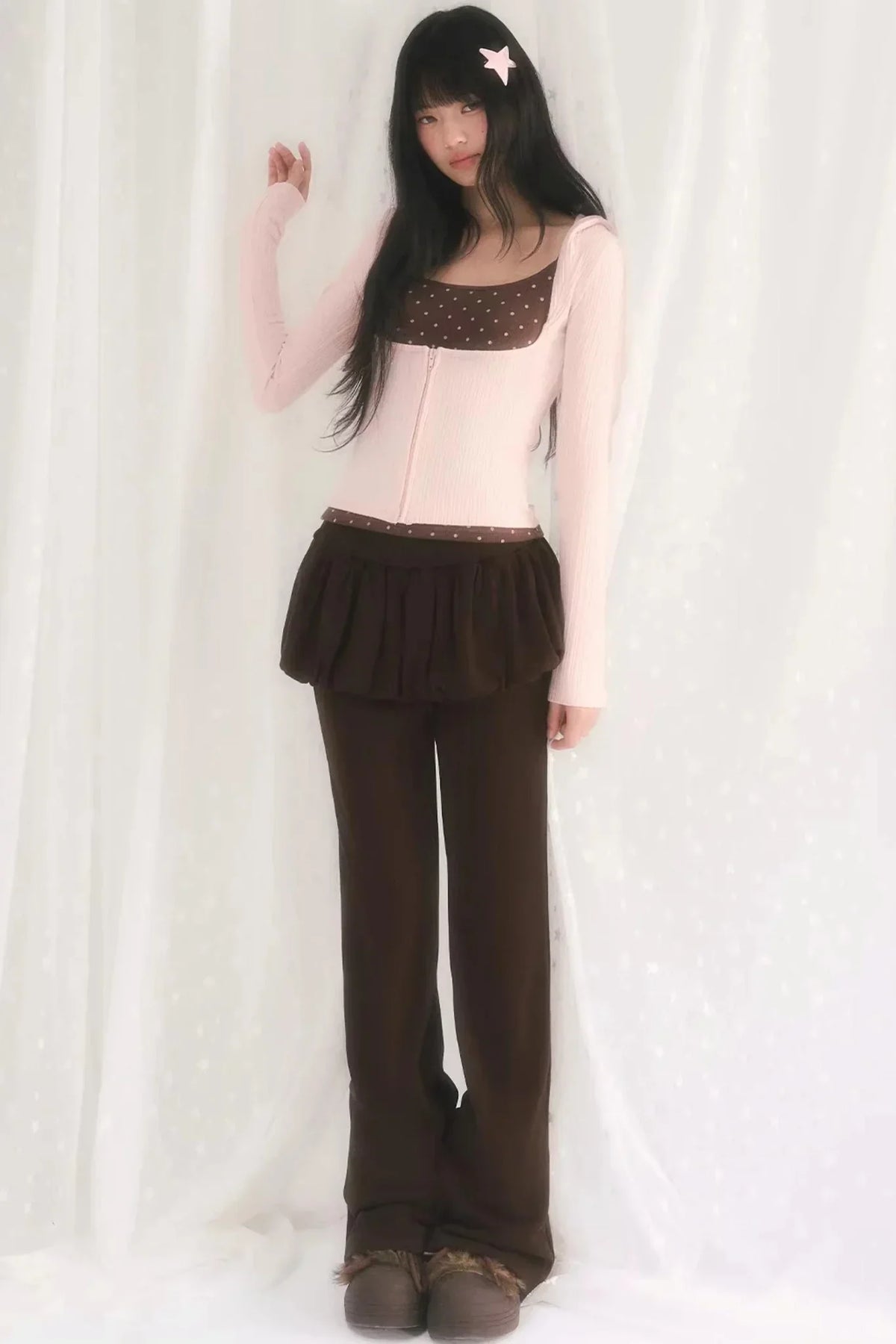 Cat Ear Hooded Cardigan Set-Up