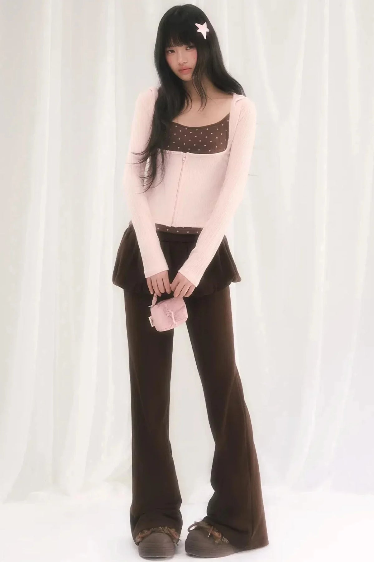 Cat Ear Hooded Cardigan Set-Up