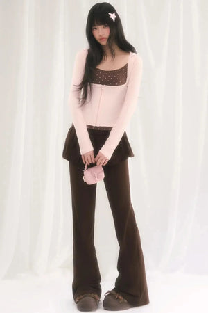 Cat Ear Hooded Cardigan Set-Up
