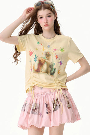 Cat Graphic Short-Sleeve T-Shirt