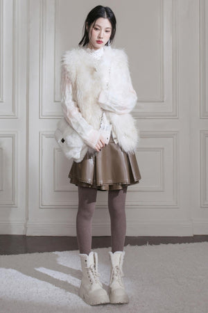 Cedar Milk Eco-Friendly Fur Vest