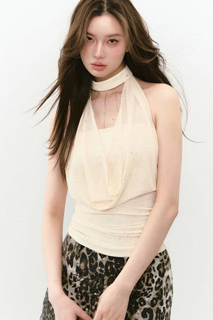 Chain Halter Neck Tank Top