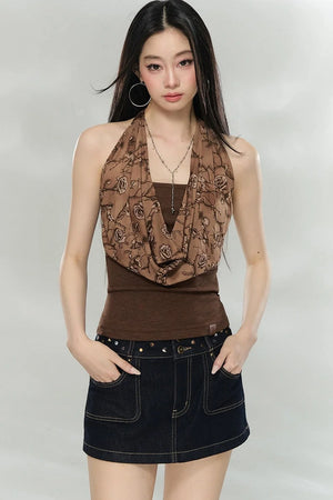 Chain Halter Neck Tank Top