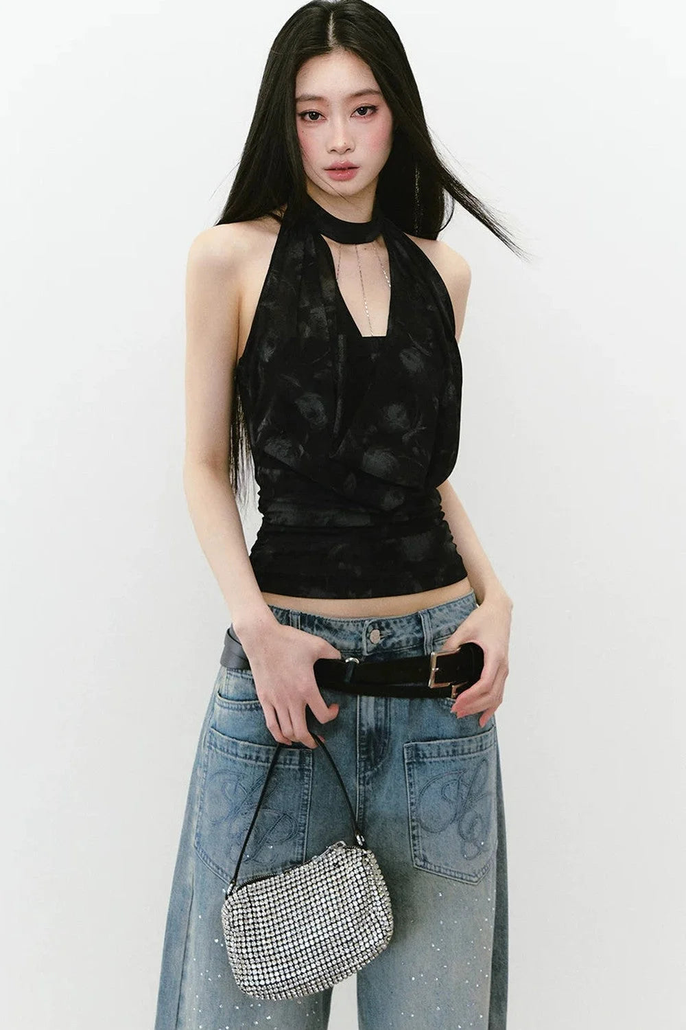 Chain Halter Neck Tank Top