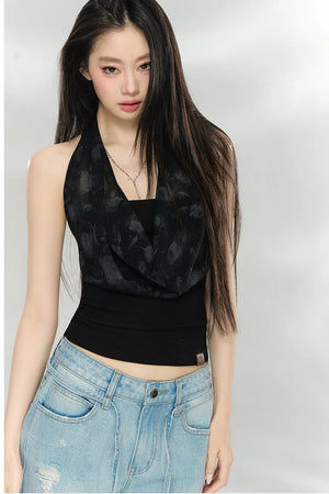 Chain Halter Neck Tank Top