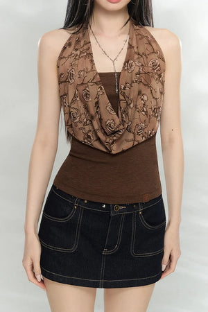 Chain Halter Neck Tank Top