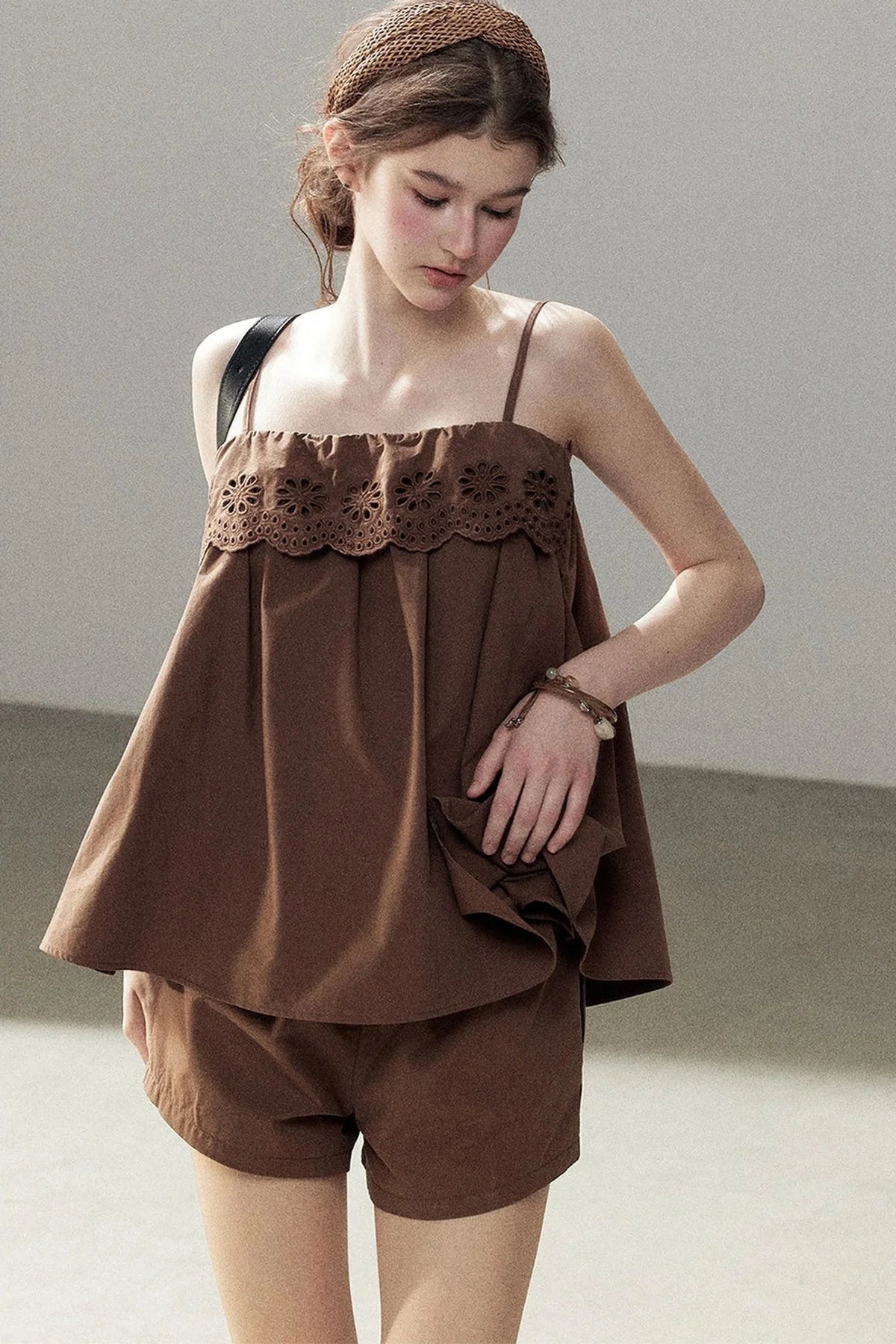 Chamomile Embroidered Camisole Set-Up