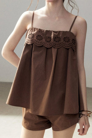 Chamomile Embroidered Camisole Set-Up