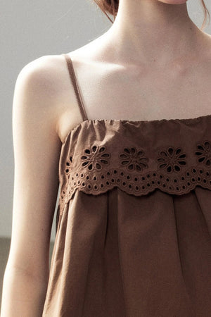 Chamomile Embroidered Camisole Set-Up