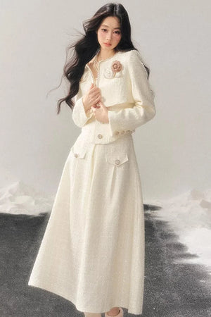 Chanel Wool Coat Skirt Set-Up