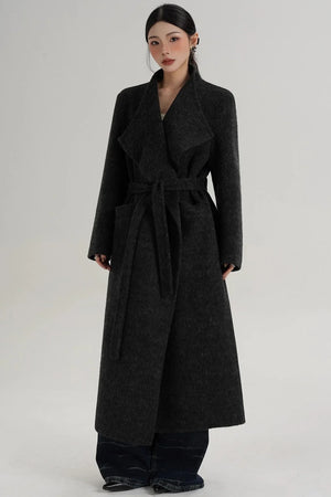 Charcoal Black Wool Coat
