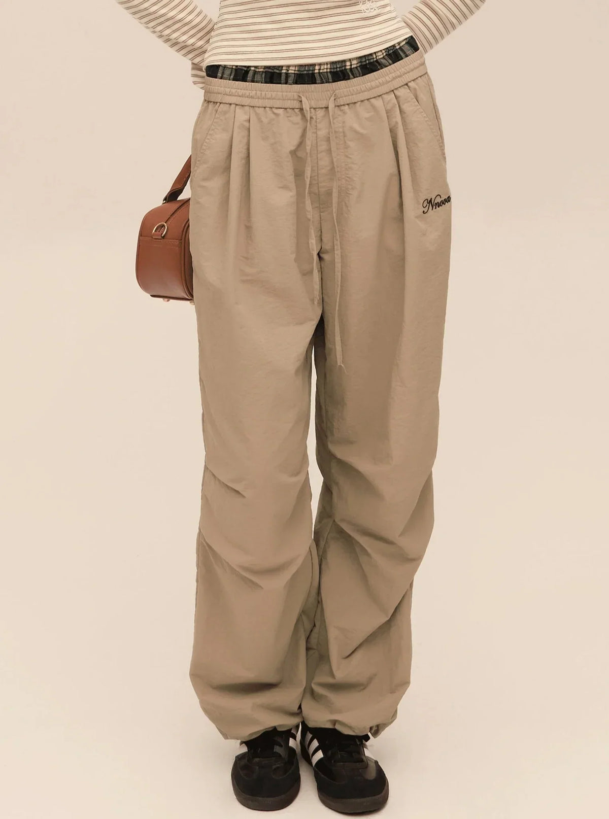 Check Loose Cargo Pants