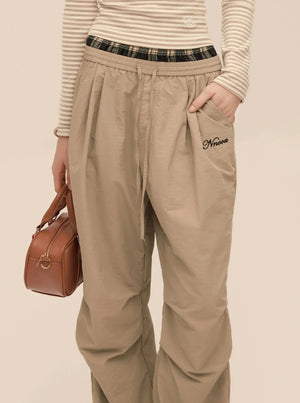 Check Loose Cargo Pants