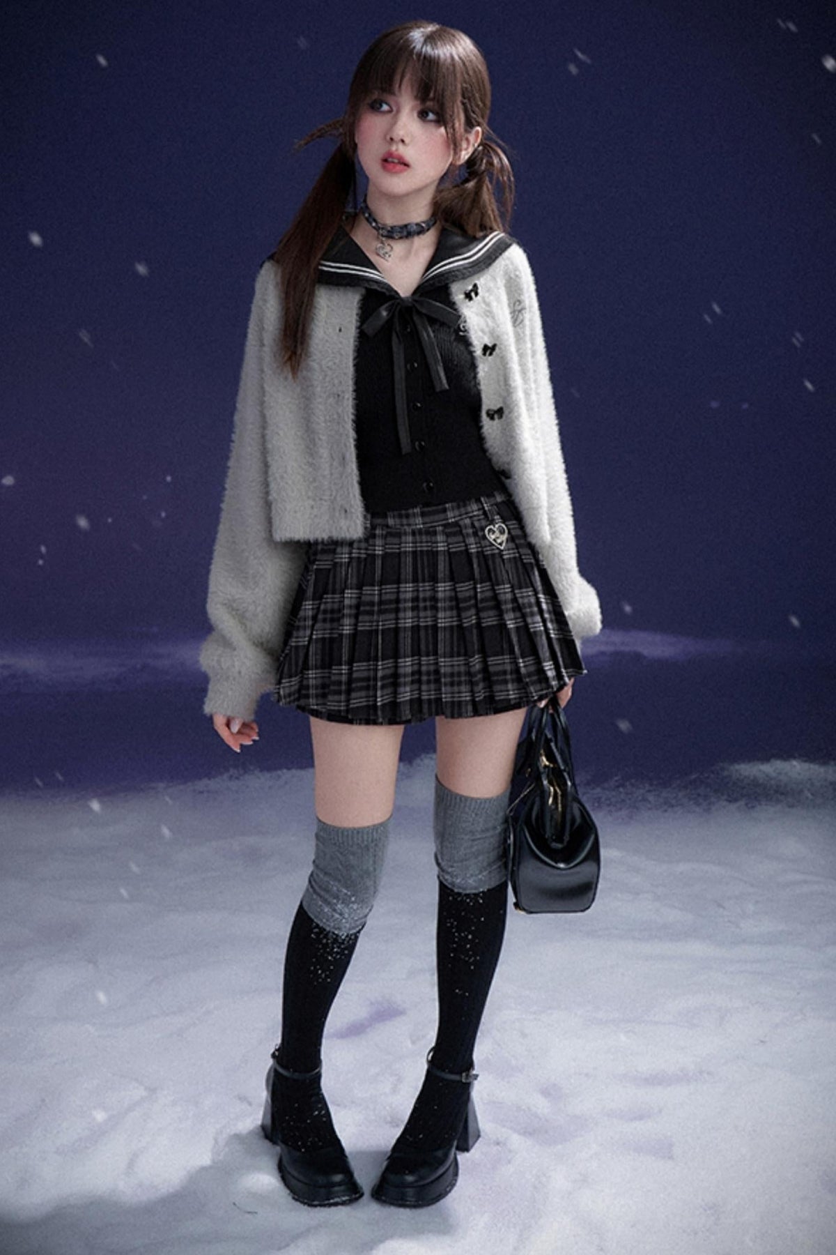 Checkered Culottes Skirt