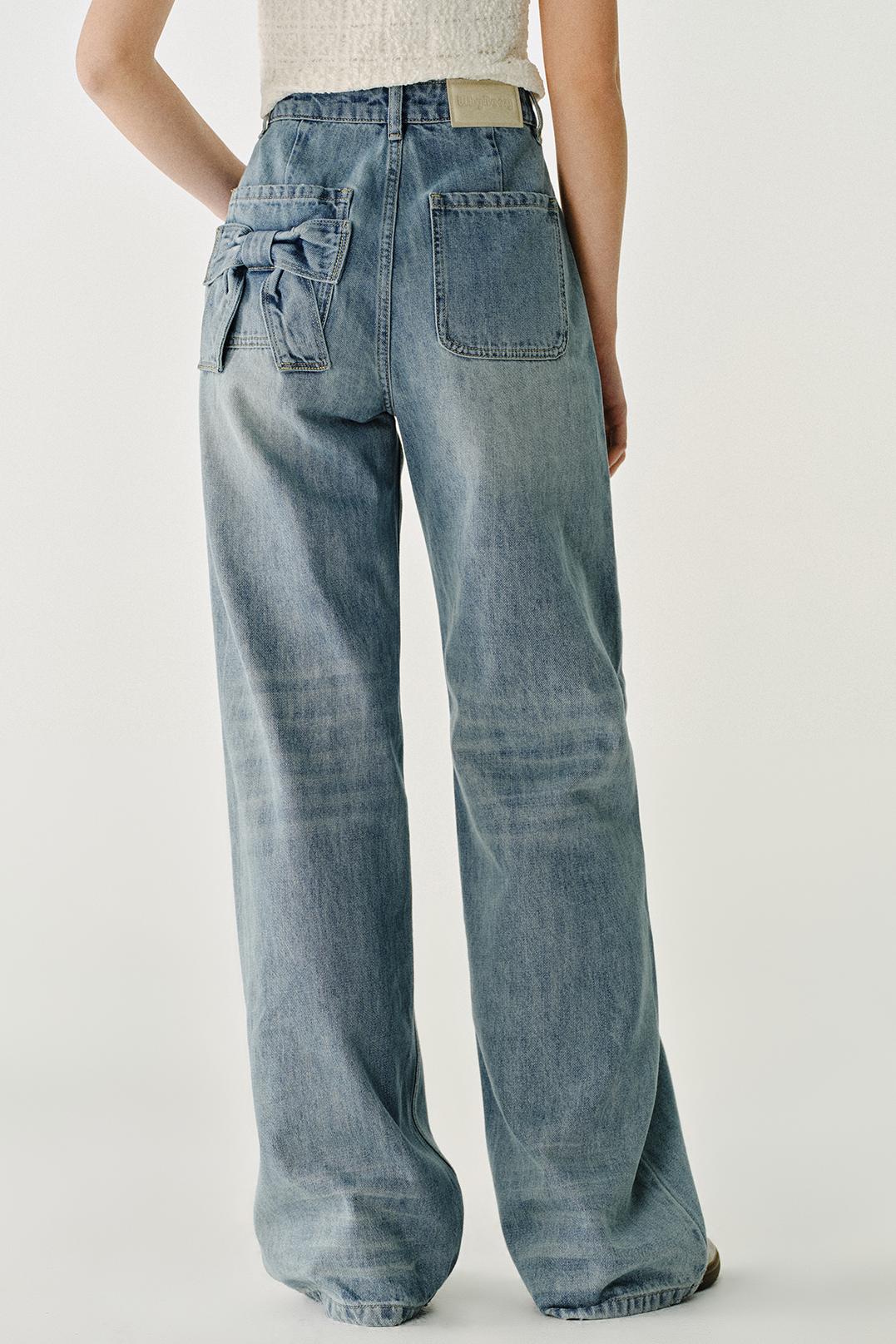 Cheese Butterfly Bow Jeans