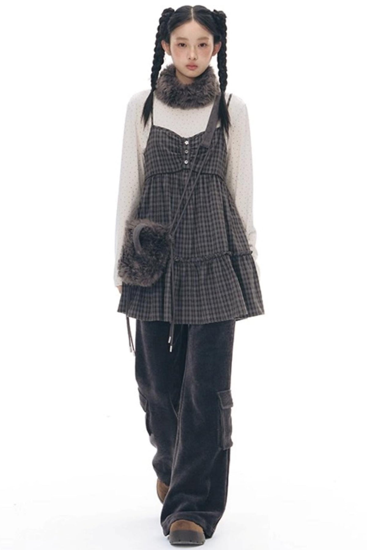 Chenille Slim Flared Pants
