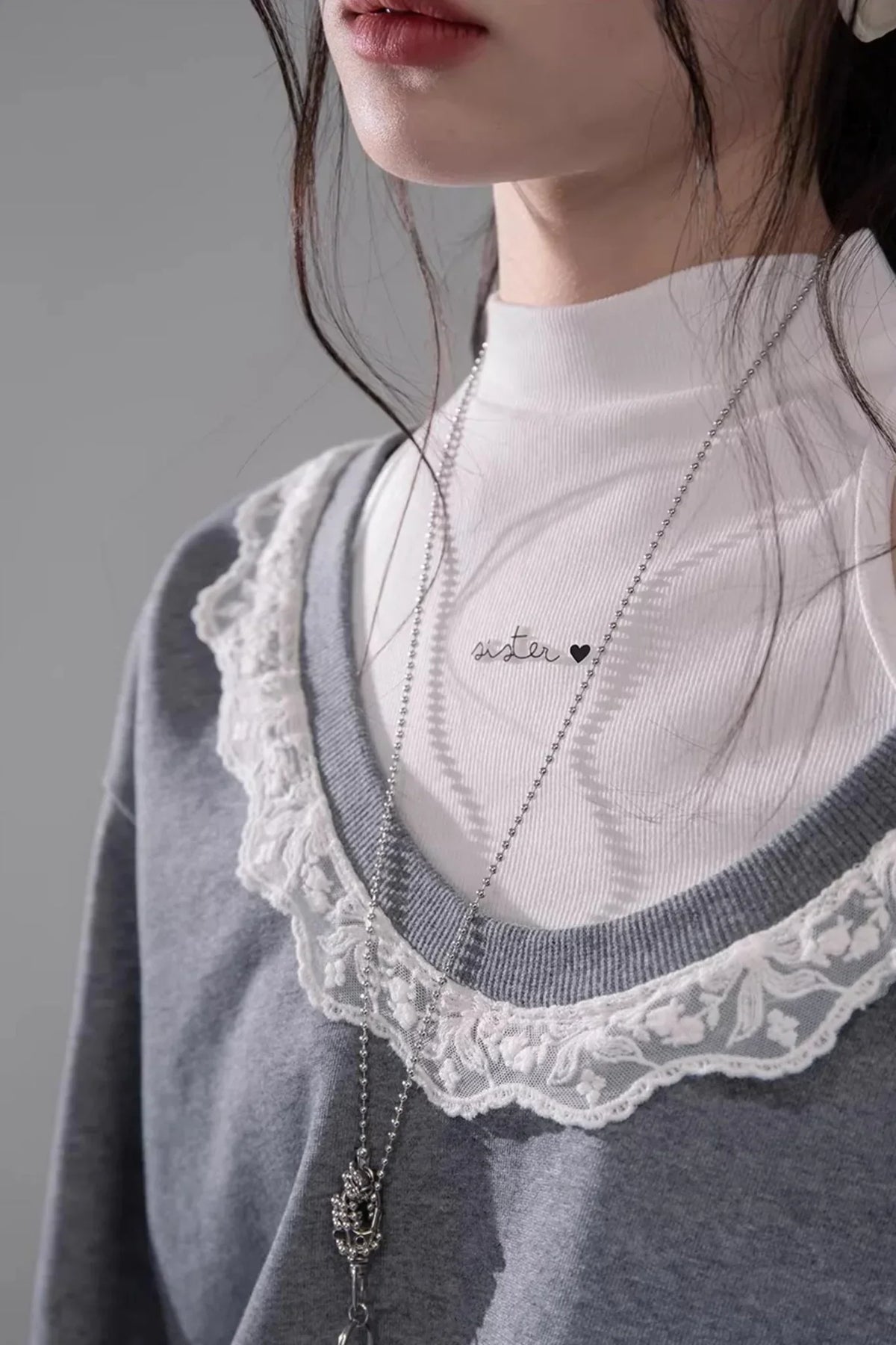 Chenwu Gray Pleated Three-Piece Set