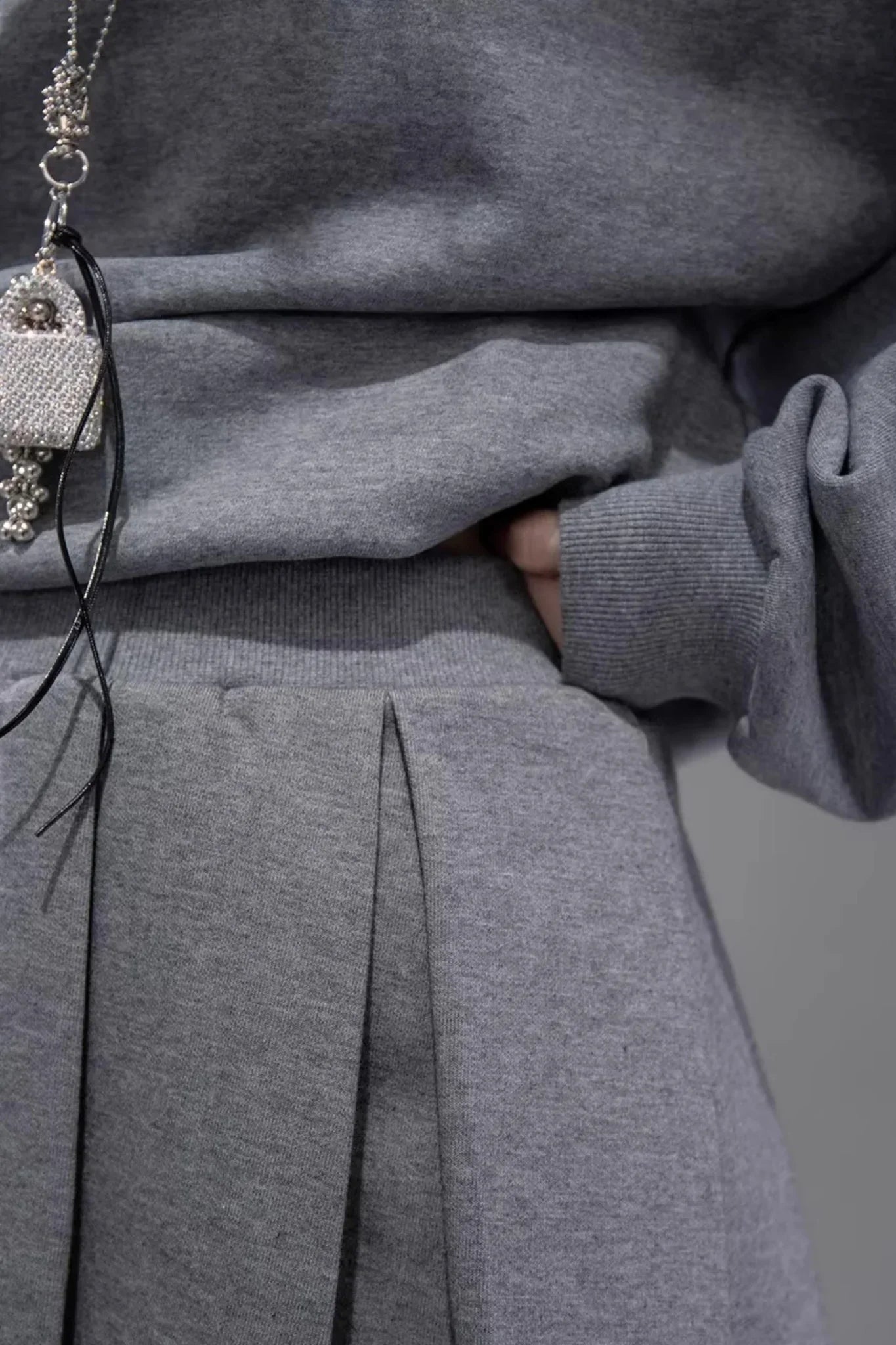 Chenwu Gray Pleated Three-Piece Set