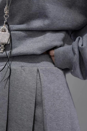 Chenwu Gray Pleated Three-Piece Set
