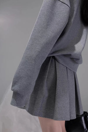 Chenwu Gray Pleated Three-Piece Set