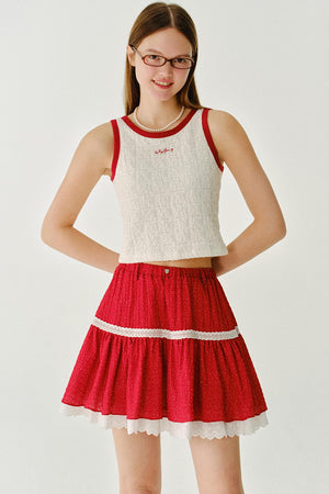 Cherry Cheese Roll Lace Vest