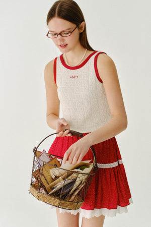 Cherry Cheese Roll Lace Vest