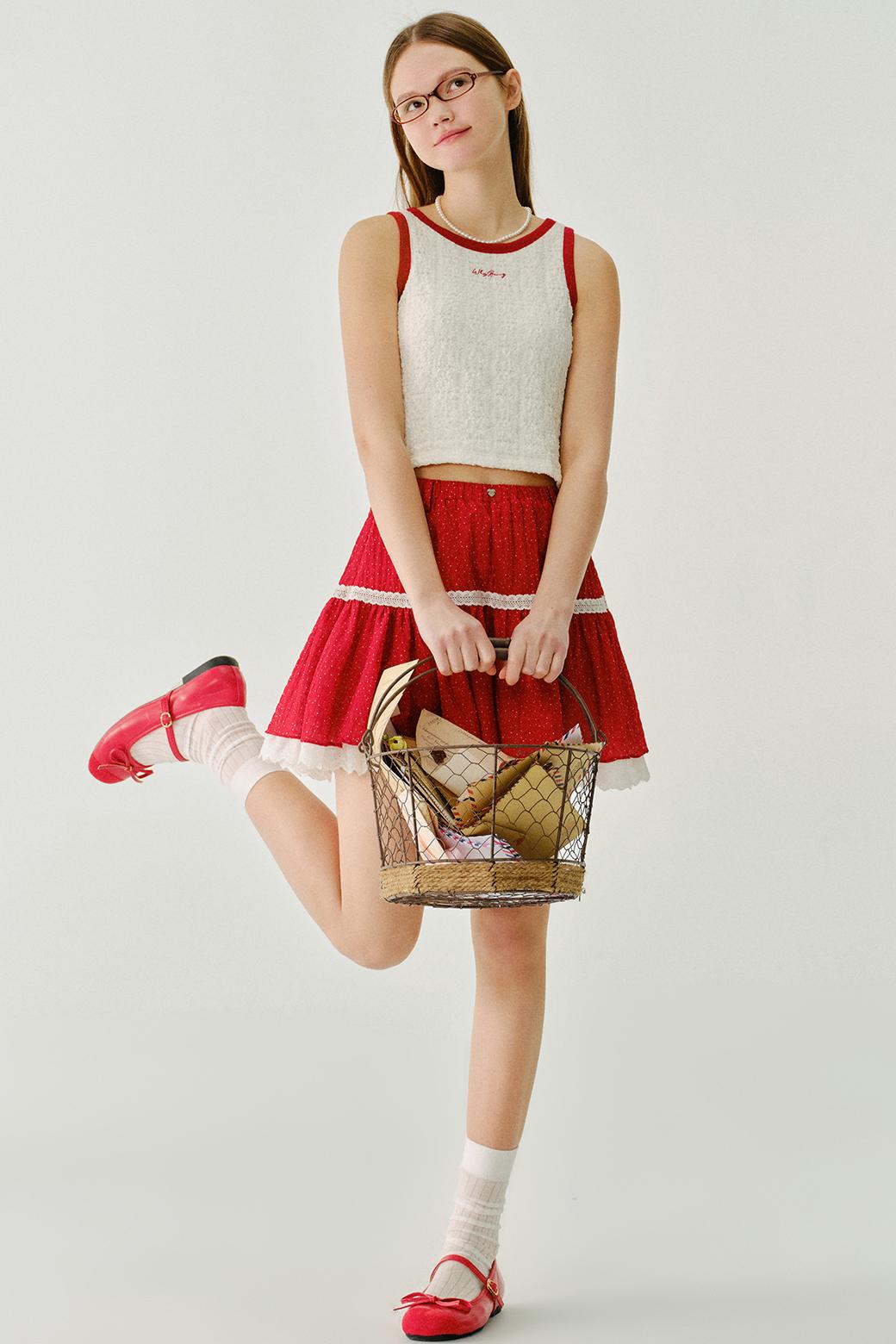 Cherry Cheese Roll Lace Vest