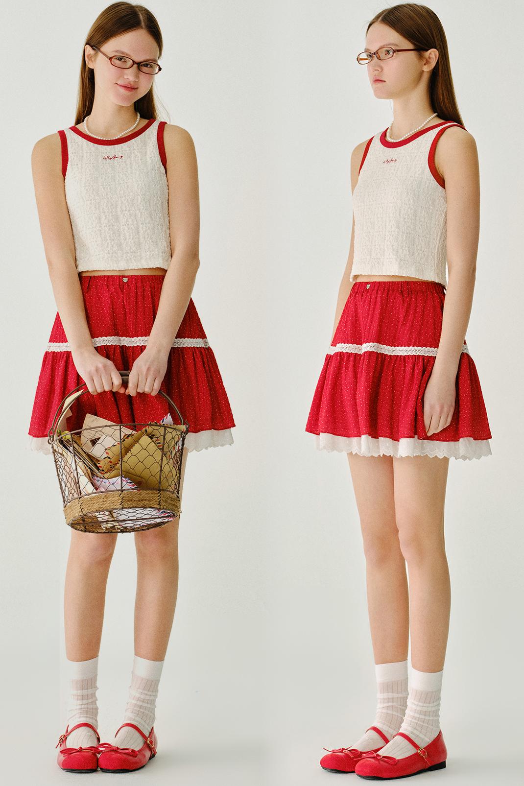 Cherry Cheese Roll Lace Vest