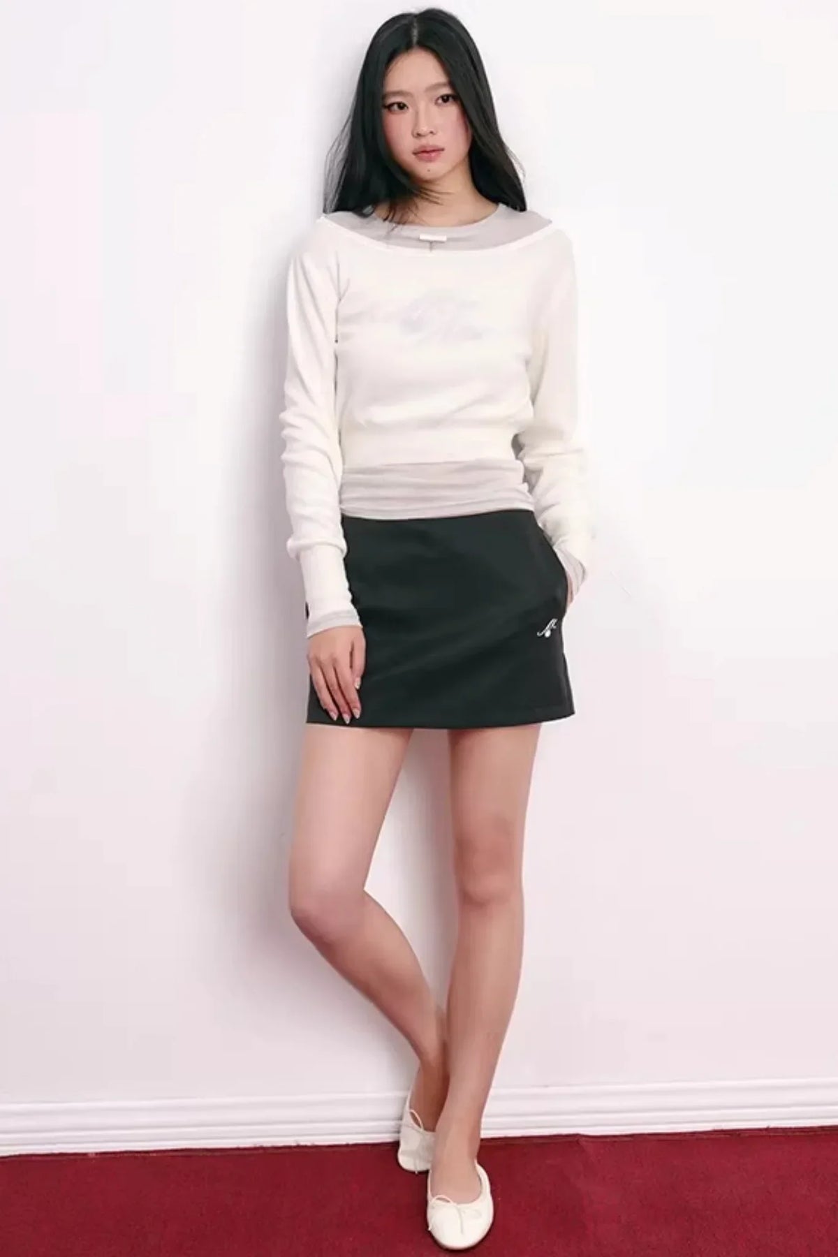 Cherry Jacquard Wool Top