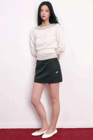 Cherry Jacquard Wool Top