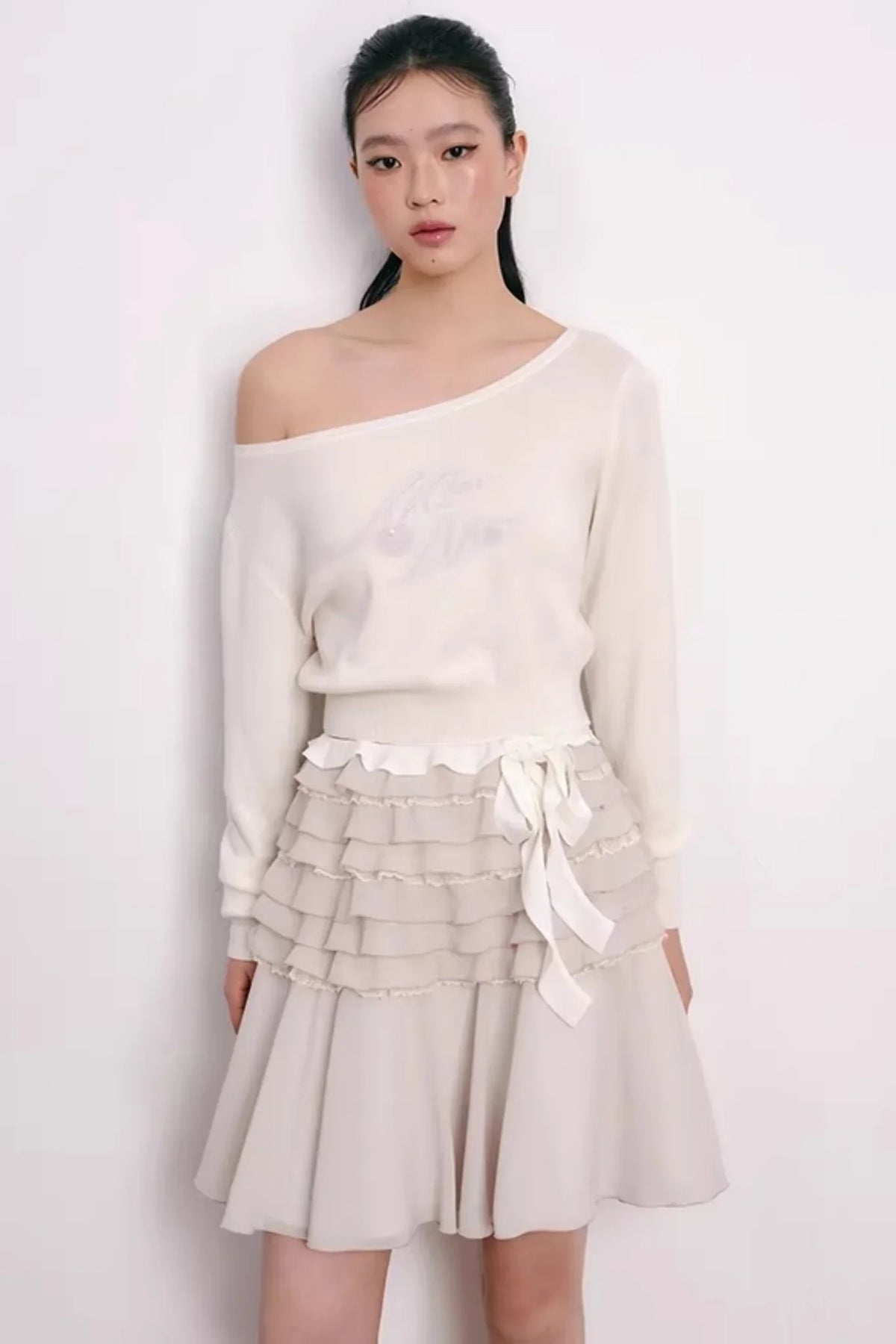 Cherry Jacquard Wool Top