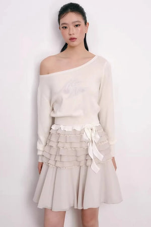 Cherry Jacquard Wool Top