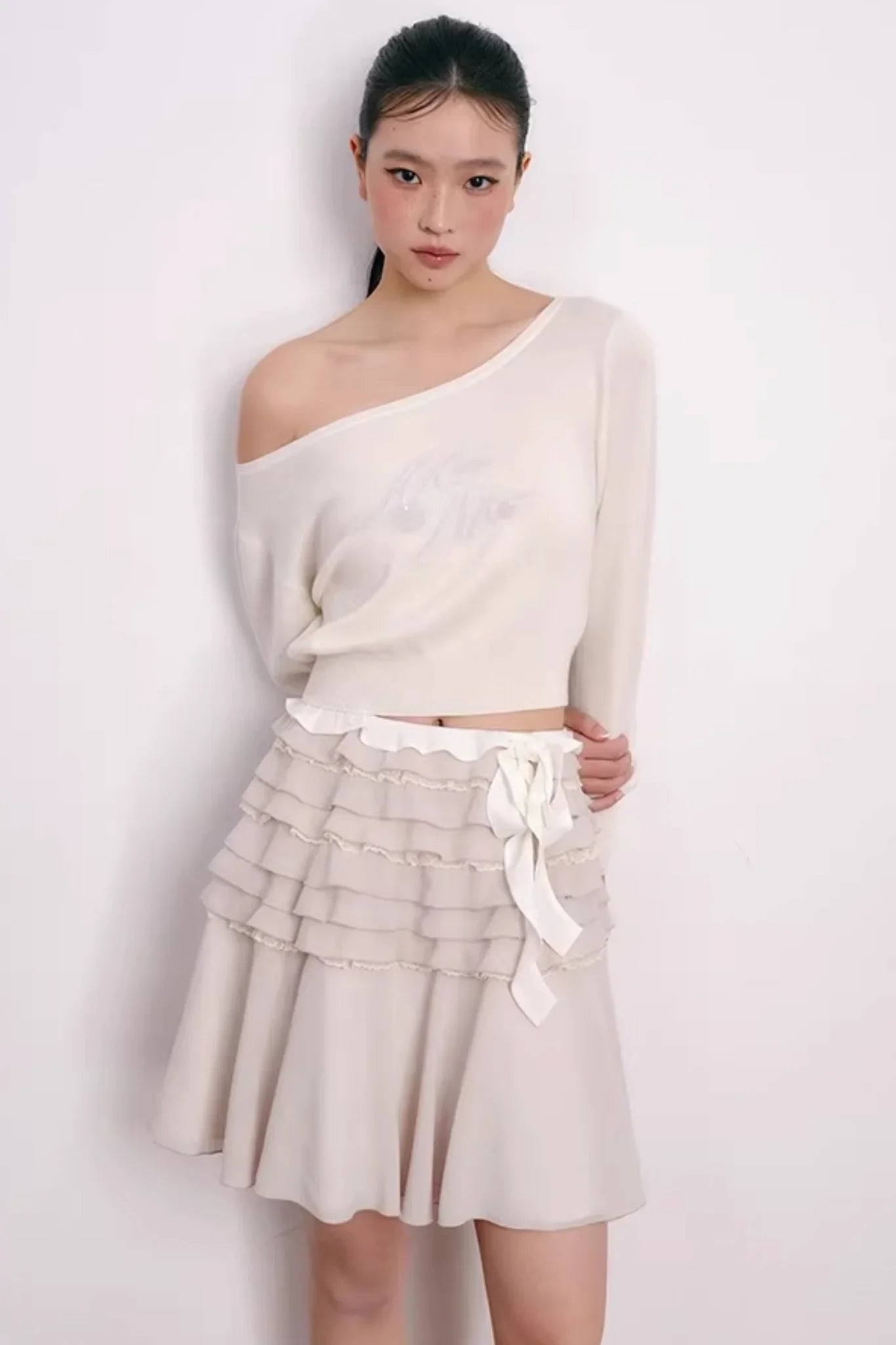 Cherry Jacquard Wool Top