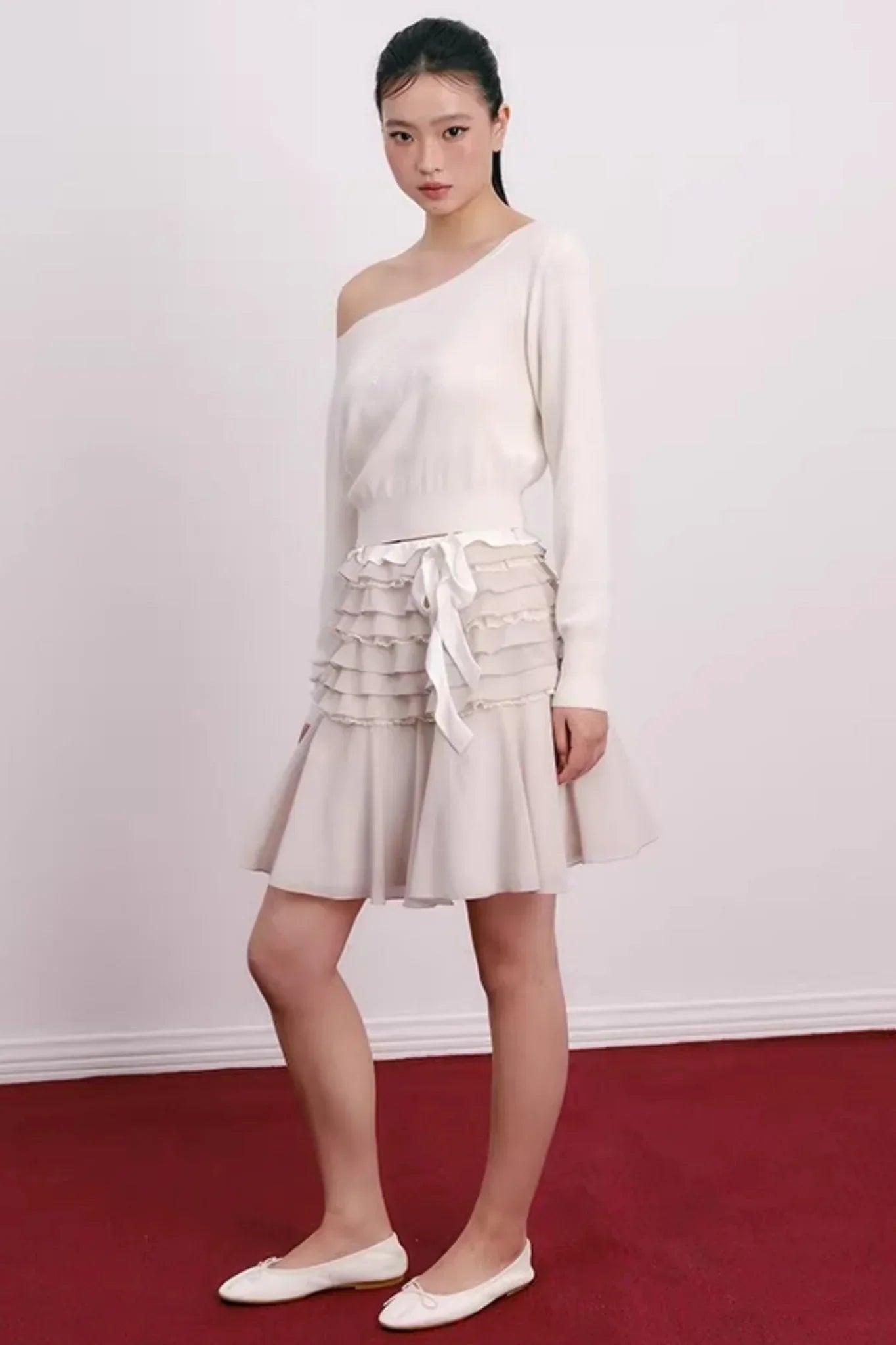 Cherry Jacquard Wool Top