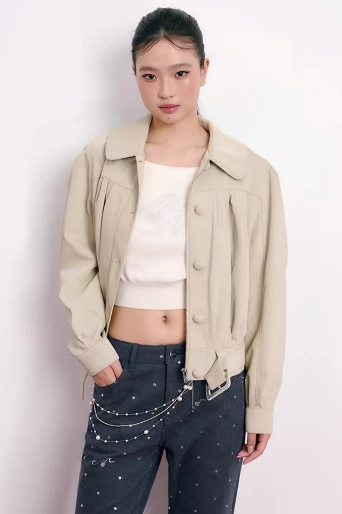 Cherry Jacquard Wool Top