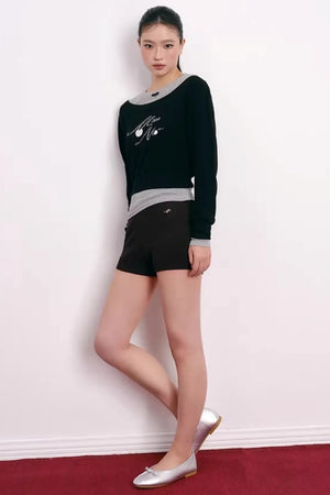 Cherry Jacquard Wool Top