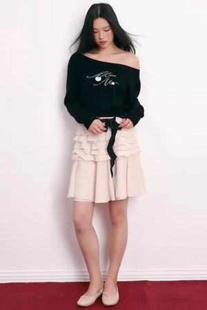 Cherry Jacquard Wool Top
