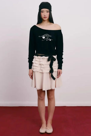 Cherry Jacquard Wool Top