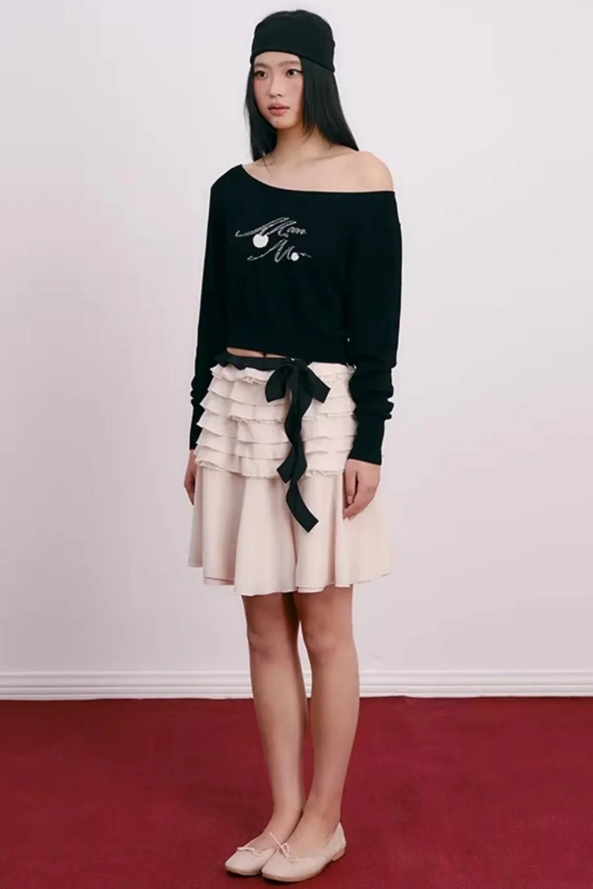 Cherry Jacquard Wool Top