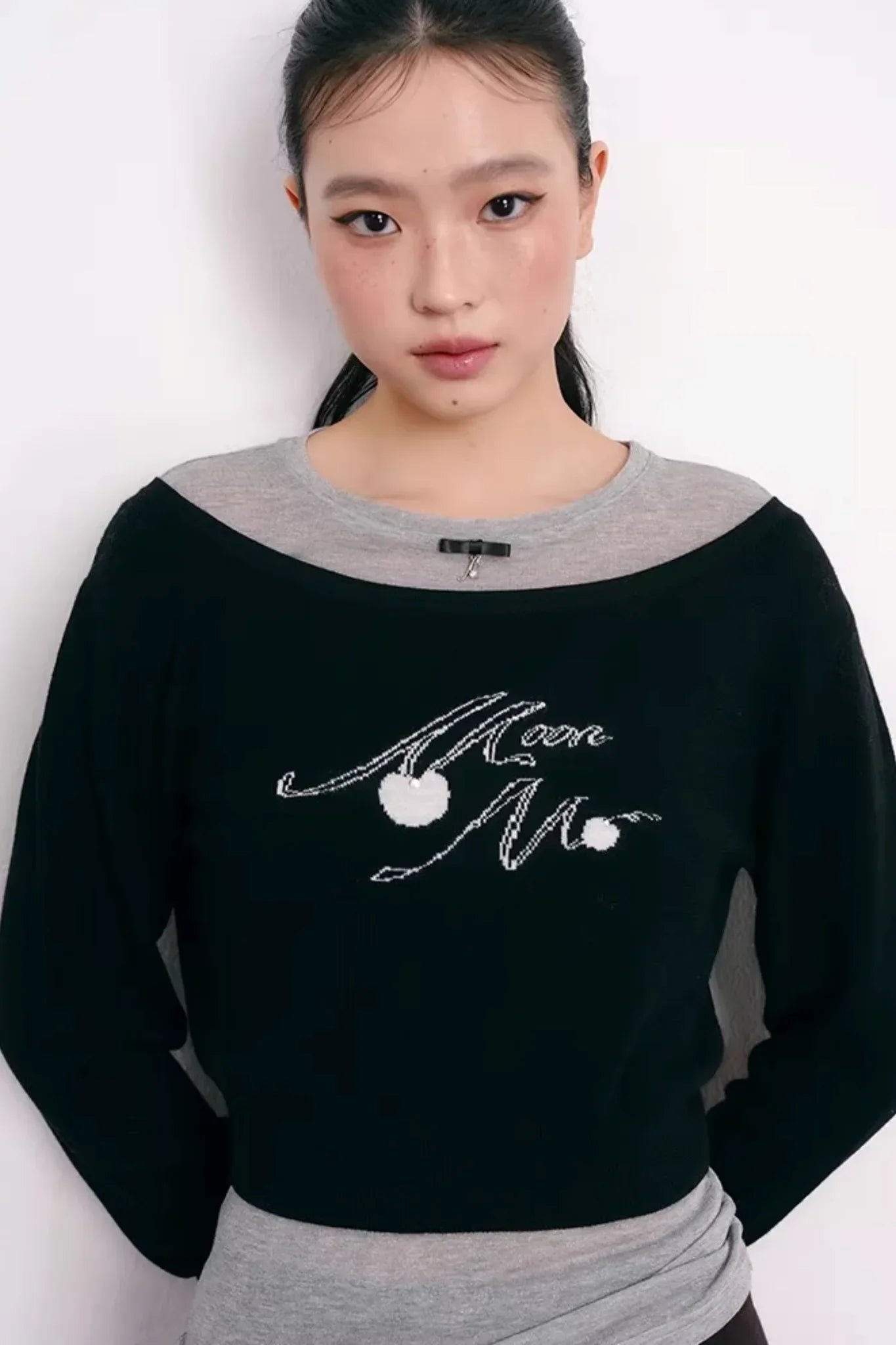 Cherry Jacquard Wool Top