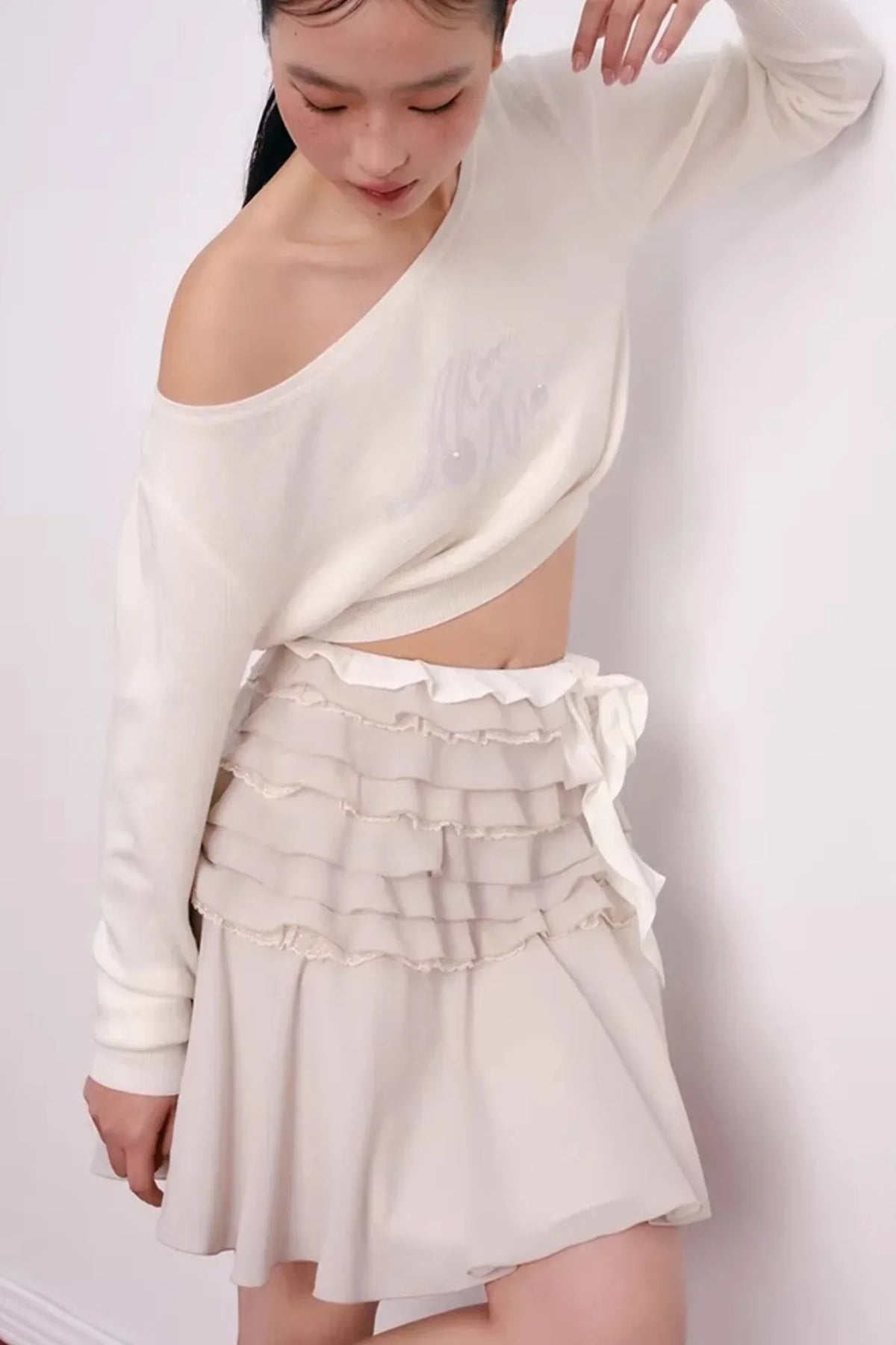 Cherry Jacquard Wool Top