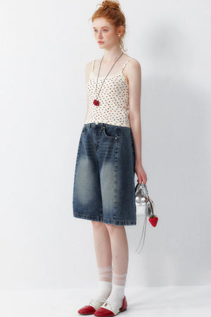 Cherry Print Cotton Lace Camisole